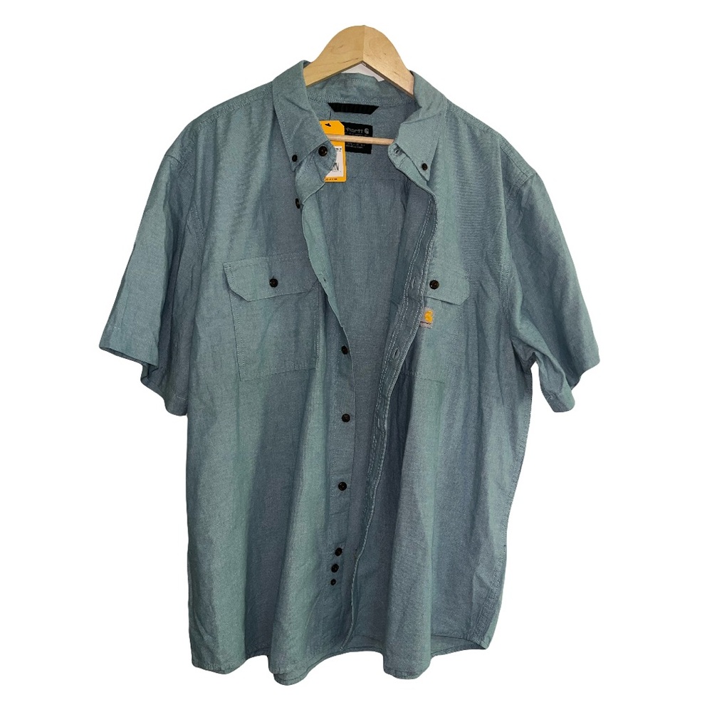Blue Carhartt Men’s button down Short sleeve